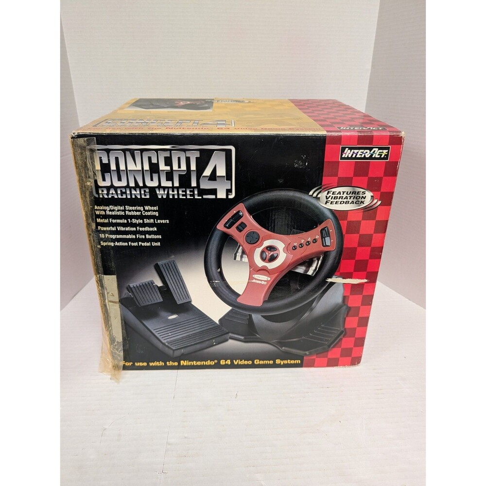 NEW InterAct Concept 4 Racing Wheel & Pedals Nintendo 64 N64 Brand New In Box